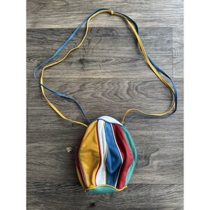 Brio Vintage Balloon‎ Crossbody Bag Purse 1980 Retro Colorful Leather